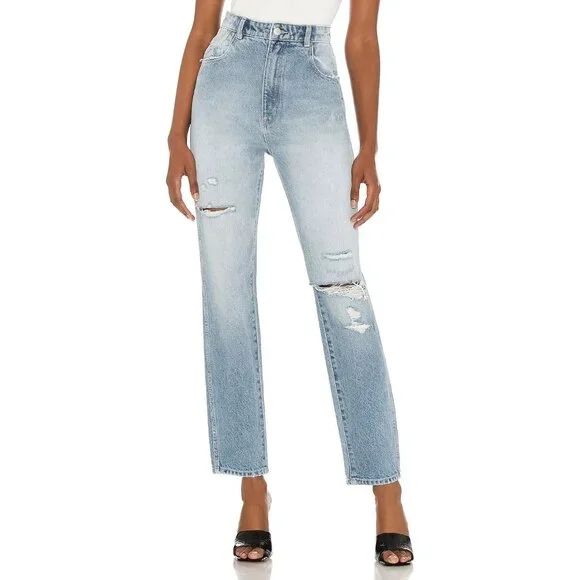 Rolla's Original Straight High Rise Jeans in Sunbleach Worn 28 Womens Denim Pant - Picture 13 of 15